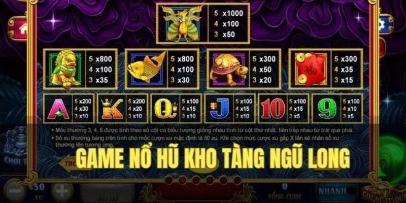 Luật Chơi Và Các Hệ Số Thưởng Trong Kho Tàng Ngũ Long Sunwin